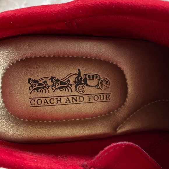 Coach and Four Red Suede Ankle Heeled Booties - Picture 2 of 5